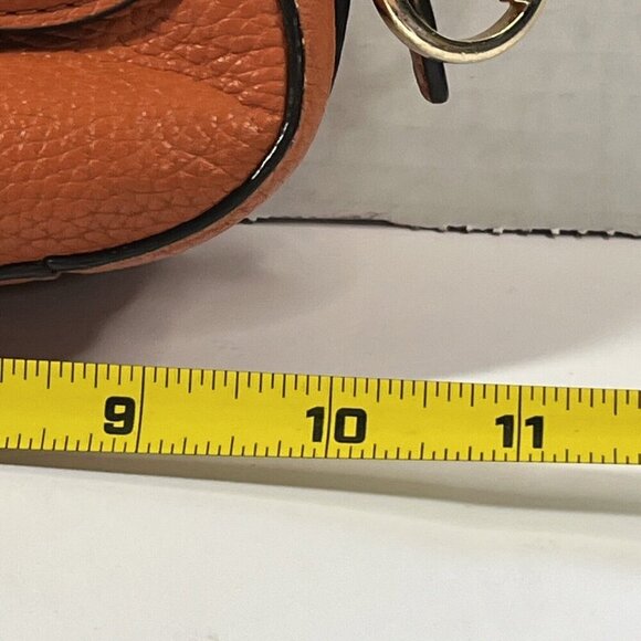 MICHAEL KORS Orange Satchel Crossbody Pebbled Leather Gold Hardware Flap… - Picture 7 of 16